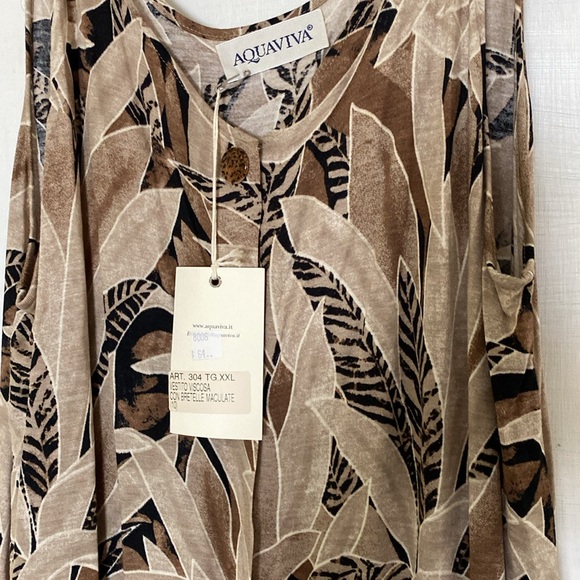 Italian Designer Beautiful Print Button Down Maxi Dress New With Tags - Picture 3 of 14